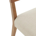 Sedia da pranzo in similpelle e lino, set da 2, gambe in legno massello