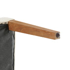 Sedia da pranzo in similpelle e lino, set da 2, gambe in legno massello