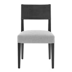 Sedia da pranzo in similpelle e lino, set da 2, gambe in legno massello