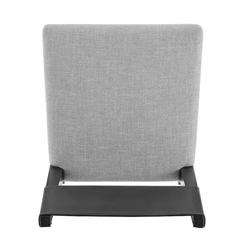 Sedia da pranzo in similpelle e lino, set da 2, gambe in legno massello