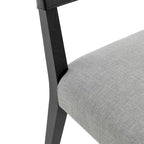 Sedia da pranzo in similpelle e lino, set da 2, gambe in legno massello