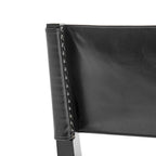 Sedia da pranzo in similpelle e lino, set da 2, gambe in legno massello