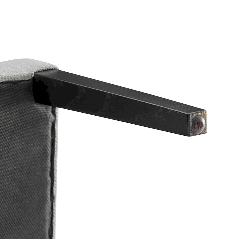Sedia da pranzo in similpelle e lino, set da 2, gambe in legno massello