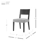 Sedia da pranzo in similpelle e lino, set da 2, gambe in legno massello