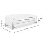 Divano imbottito Sherpa da 229 cm, Bouclé oversize, gambe in rovere naturale