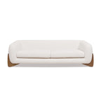 Divano imbottito Sherpa da 229 cm, Bouclé oversize, gambe in rovere naturale