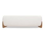Divano imbottito Sherpa da 229 cm, Bouclé oversize, gambe in rovere naturale