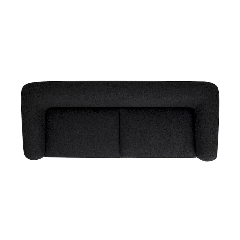 Divano imbottito Sherpa da 229 cm, Bouclé oversize, gambe in rovere naturale