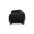 Divano imbottito Sherpa da 229 cm, Bouclé oversize, gambe in rovere naturale