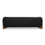 Divano imbottito Sherpa da 229 cm, Bouclé oversize, gambe in rovere naturale