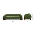 Divano imbottito Sherpa da 229 cm, Bouclé oversize, gambe in rovere naturale