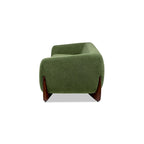 Divano imbottito Sherpa da 229 cm, Bouclé oversize, gambe in rovere naturale