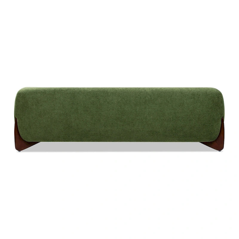 Divano imbottito Sherpa da 229 cm, Bouclé oversize, gambe in rovere naturale