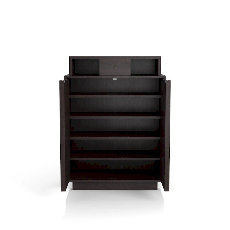 Icel Contemporary Espresso 5-shelf Shoe Cabinet by 