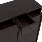 Scarpiera Contemporanea Espresso a 5 Ripiani con Cassetto, Ante in Stile Shaker