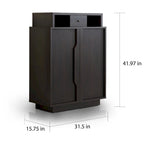 Scarpiera Contemporanea Espresso a 5 Ripiani con Cassetto, Ante in Stile Shaker