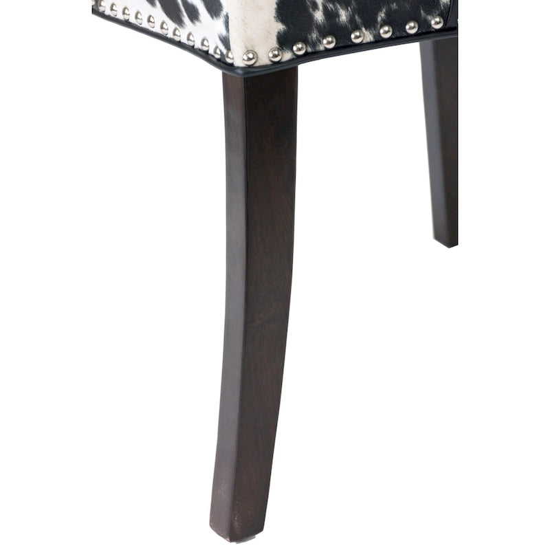 Sedie da pranzo con schienale ad ala, set da 2, con borchie, completamente assemblate - 22L x 27P x 40A