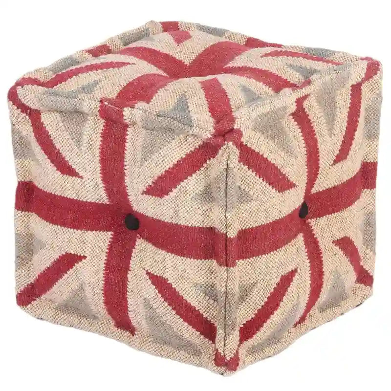  Handmade Indo Upholstered Pouf