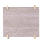 Tavolino Quadrato con Ripiano Portaoggetti Effetto Marmo, Base a X, a Due Livelli