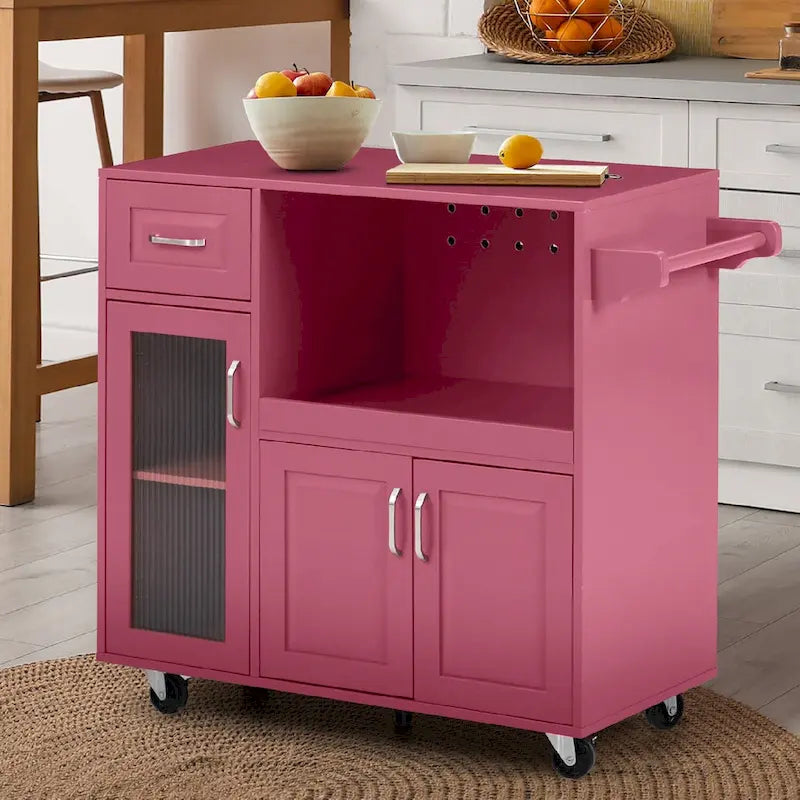 Carrello da cucina multifunzione con portasciugamani, ampio spazio di archiviazione