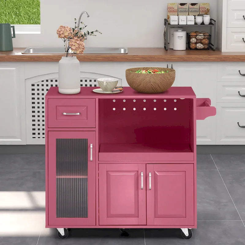 Carrello da cucina multifunzione con portasciugamani, ampio spazio di archiviazione