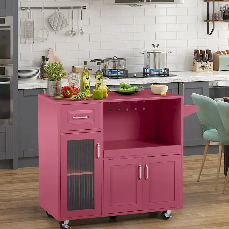 Carrello da cucina multifunzione con portasciugamani, ampio spazio di archiviazione