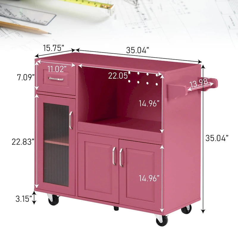 Carrello da cucina multifunzione con portasciugamani, ampio spazio di archiviazione