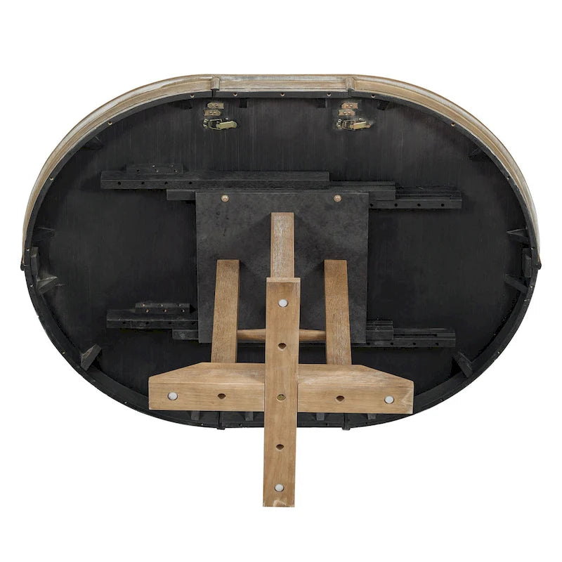 Set da pranzo 5 pezzi con tavolo rotondo allungabile e 4 sedie imbottite, Set da pranzo stile rustico