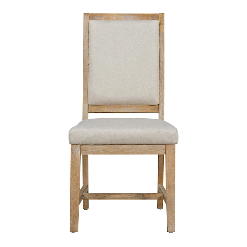 Set da pranzo 5 pezzi con tavolo rotondo allungabile e 4 sedie imbottite, Set da pranzo stile rustico