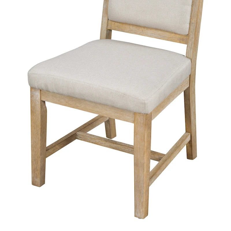 Set da pranzo 5 pezzi con tavolo rotondo allungabile e 4 sedie imbottite, Set da pranzo stile rustico