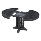 Set da pranzo 5 pezzi con tavolo rotondo allungabile e 4 sedie imbottite, Set da pranzo stile rustico