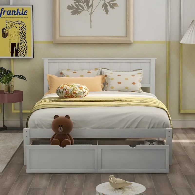 Letto a piattaforma moderno con cassetto sottoletto