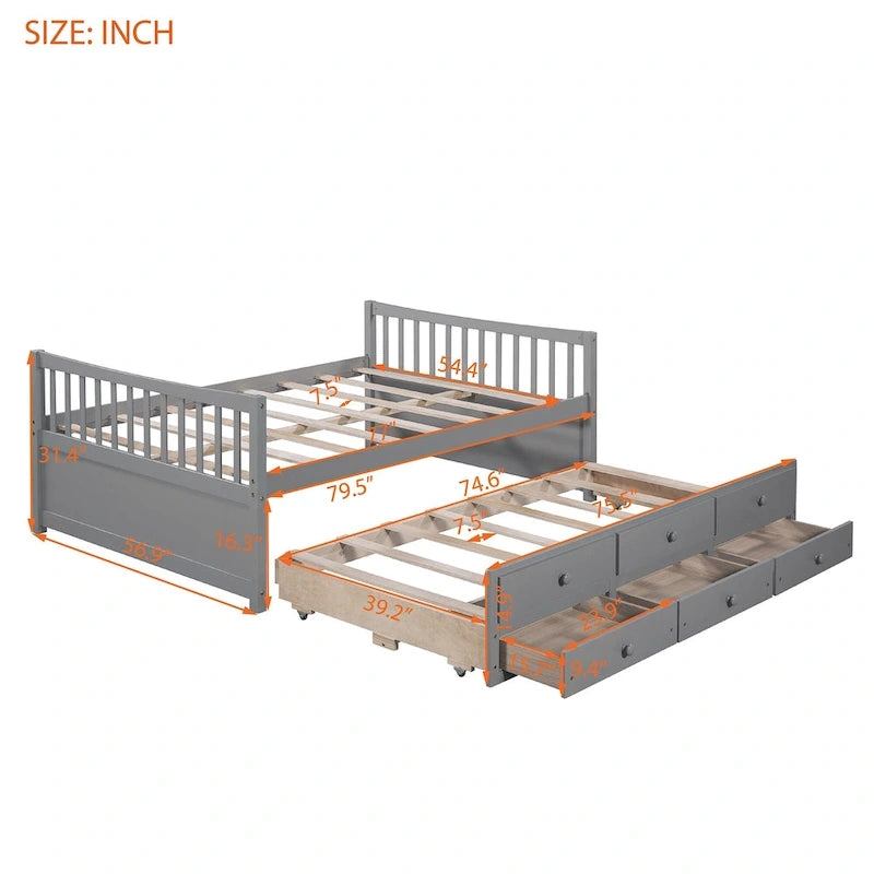 Divano letto full size con letto estraibile singolo