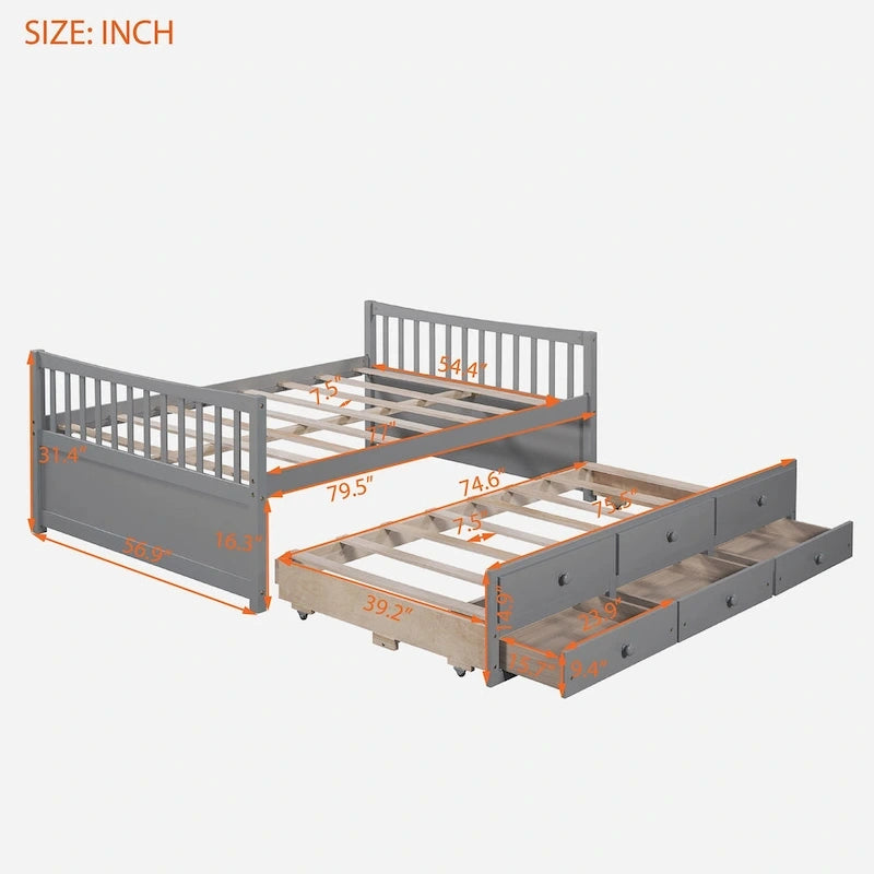 Divano letto full size con letto estraibile singolo