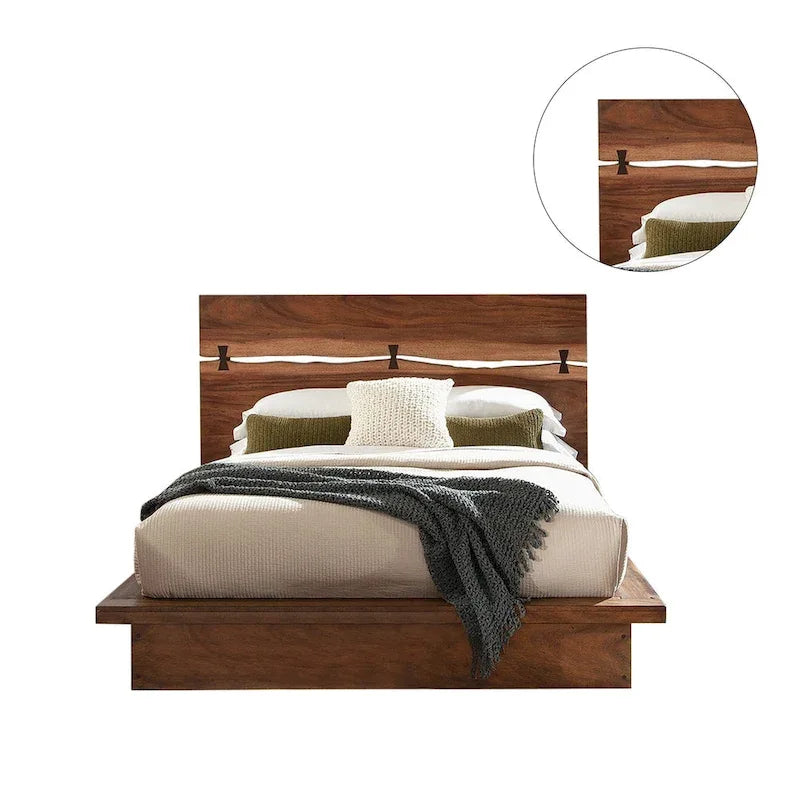 Letto in Noce Scuro e Caffè