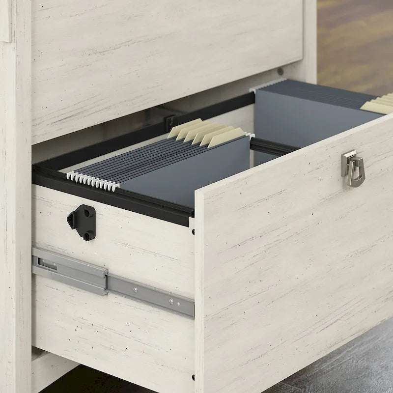 Suite ufficio Salinas con scrivania a L da 60W in bianco antico