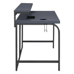 Scrivania da gaming contemporanea da 48 pollici con luci LED RGB, ripiano per monitor e hub di ricarica USB