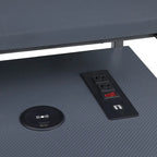 Scrivania da gaming contemporanea da 48 pollici con luci LED RGB, ripiano per monitor e hub di ricarica USB