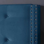 Struttura Letto a Piattaforma Queen Size in Velluto, Testiera capitonné, Gambe in Metallo da 15 cm