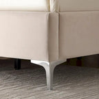 Struttura Letto a Piattaforma Queen Size in Velluto, Testiera capitonné, Gambe in Metallo da 15 cm