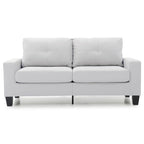 Divano lineare Newbury in similpelle con braccioli svasati - 32L x 71W x 36H