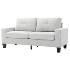 Divano lineare Newbury in similpelle con braccioli svasati - 32L x 71W x 36H