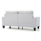 Divano lineare Newbury in similpelle con braccioli svasati - 32L x 71W x 36H