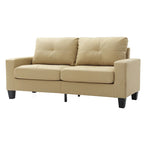 Divano lineare Newbury in similpelle con braccioli svasati - 32L x 71W x 36H