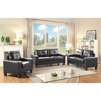 Divano lineare Newbury in similpelle con braccioli svasati - 32L x 71W x 36H
