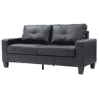 Divano lineare Newbury in similpelle con braccioli svasati - 32L x 71W x 36H