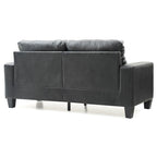 Divano lineare Newbury in similpelle con braccioli svasati - 32L x 71W x 36H