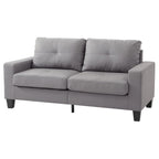 Divano lineare Newbury in similpelle con braccioli svasati - 32L x 71W x 36H
