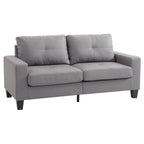 Divano lineare Newbury in similpelle con braccioli svasati - 32L x 71W x 36H