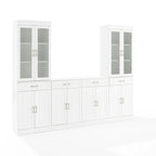 Set di 3 Mobili Dispensa Stanton con Credenza e Ante in Vetro - 14.5x95x78